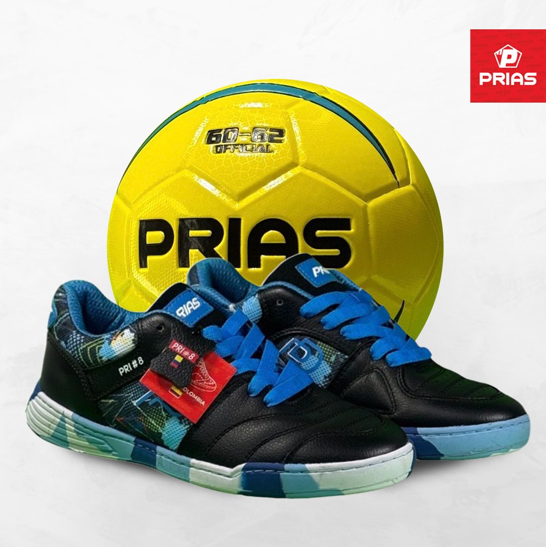 Combo Prias Flex Negro Azul + Balón