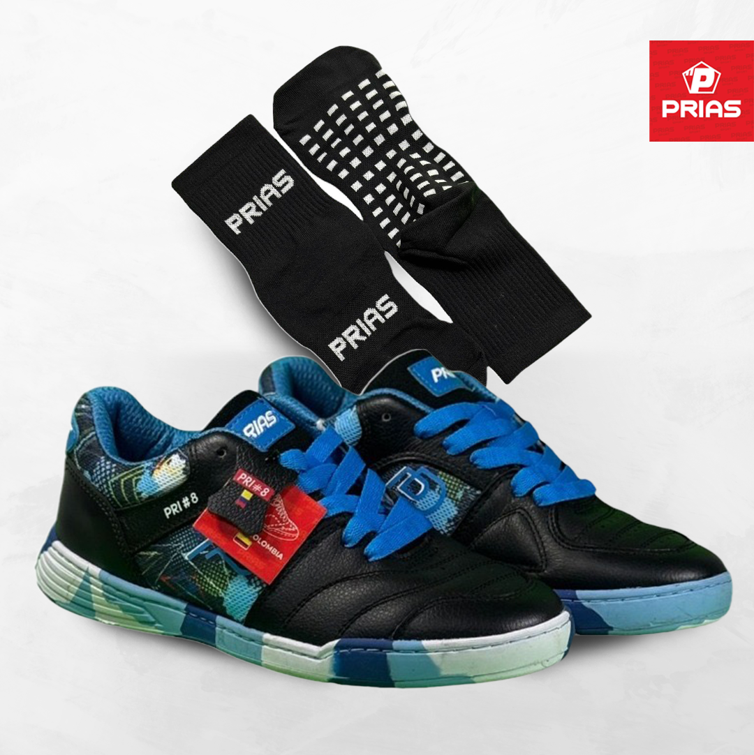 Combo 2 Prias Flex Negro Azul + Medias confort